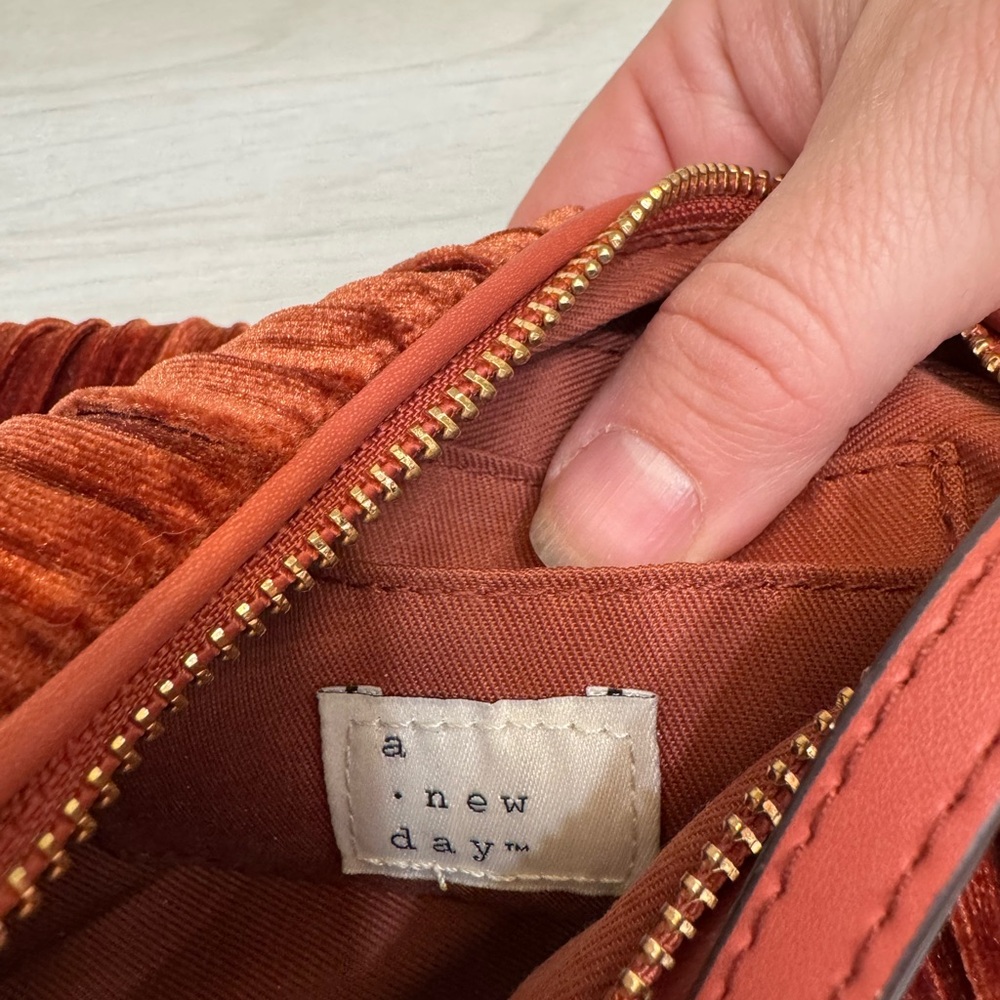 Elegant Velvet Clutch in Rich Burnt Orange - Picture 8 of 12